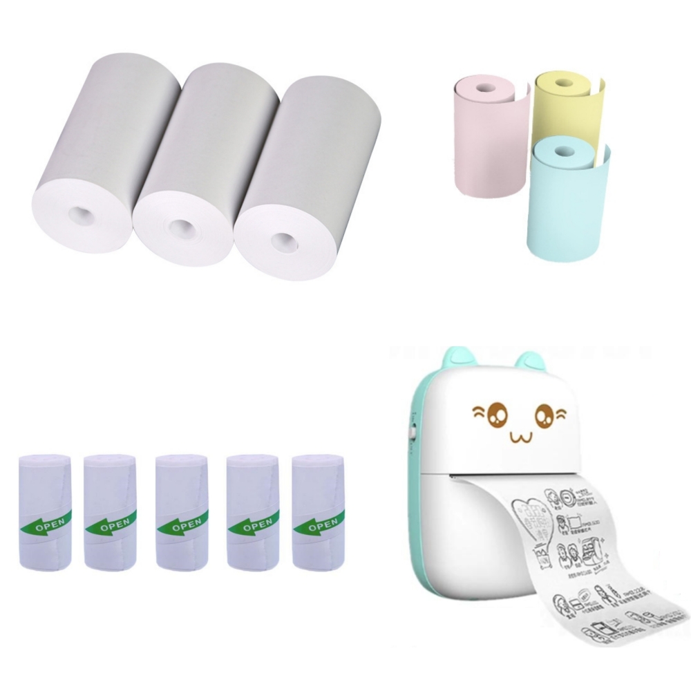 57x25MM Thermal Paper Sticker  - огляд і ціна Mini Pocket Thermal Printer Paper Roll