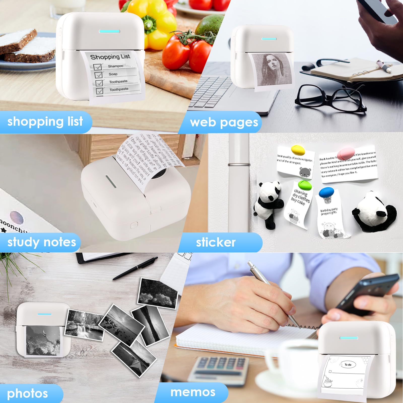 10 Rolls Thermal Inkless Print - огляд і ціна Mini Pocket Thermal Printer Paper Roll