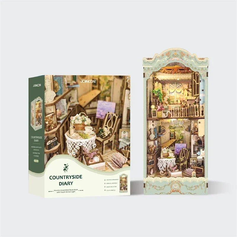 DIY Wooden Pastoral Diary Book - огляд і ціна Diy Wooden Book Nook Kit Shelf Insert