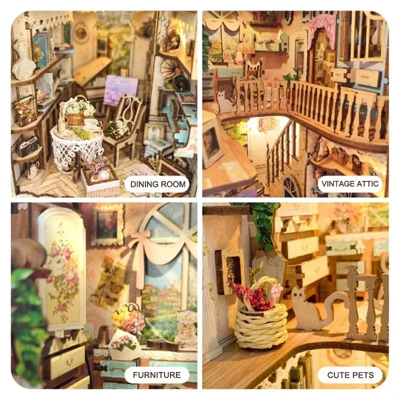 DIY Wooden Pastoral Diary Book - огляд і ціна Diy Wooden Book Nook Kit Shelf Insert