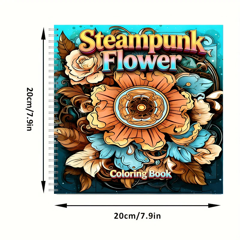 Coloring Book Steampunk Flower - огляд і ціна Adult Coloring Book Stress Relief